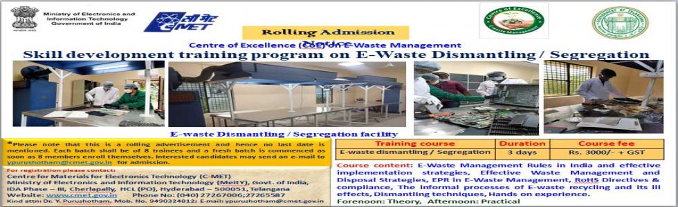 Skill development training program on E-Waste Dismantling / Segregation